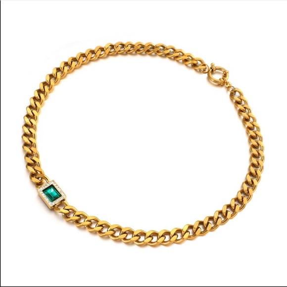 CHUNKY CHAIN 18K GOLD CHOKER NECKLACE, NICE NECKLACE, CUTE NECKLACE - Picture 6 of 9